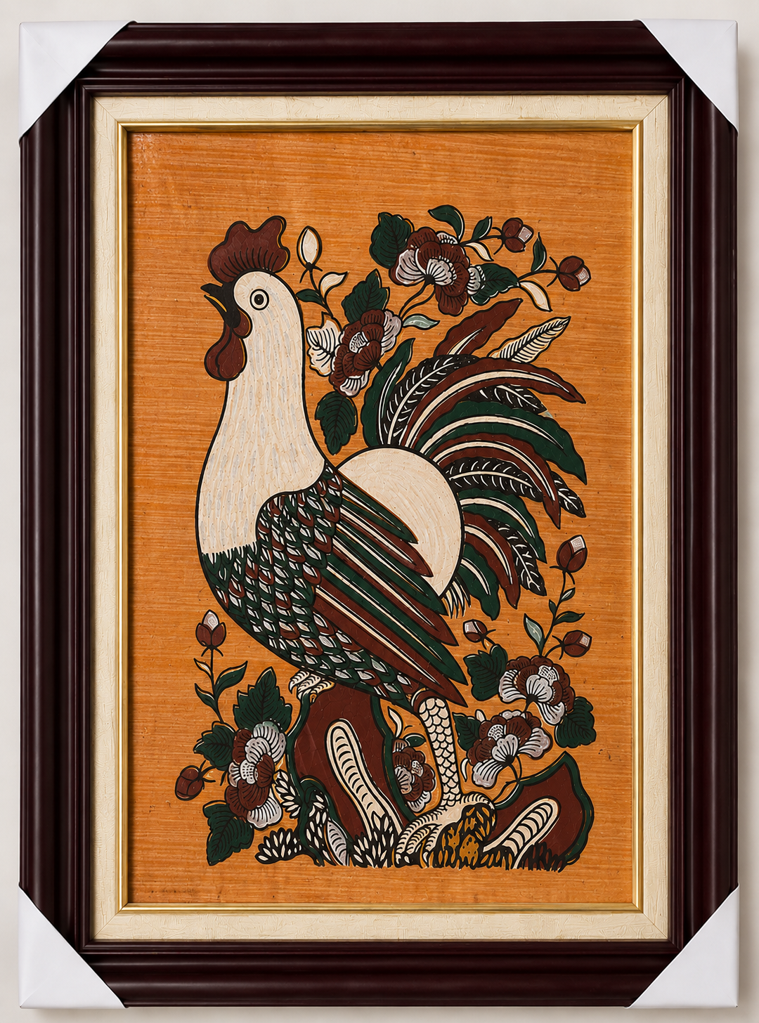 Tranh khung "Gà Hoa Hồng"